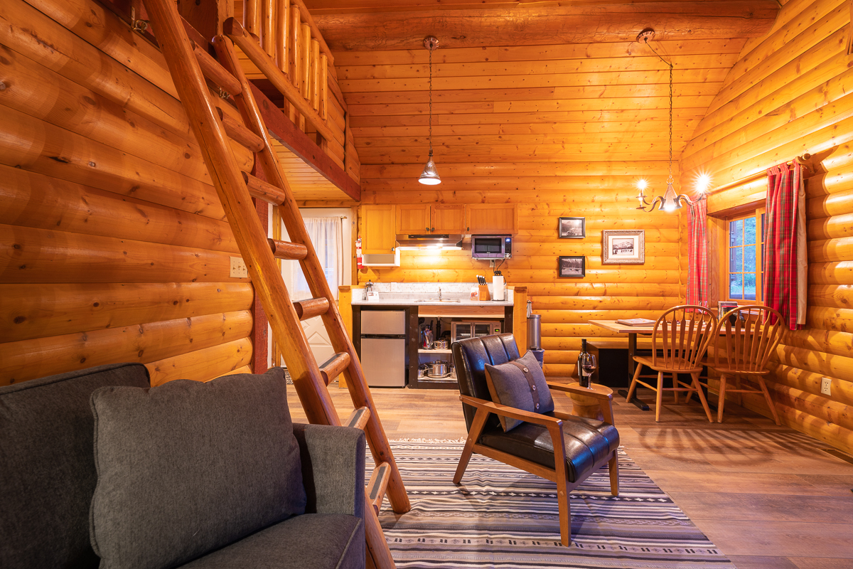 One Bedroom + Loft Cabin interior