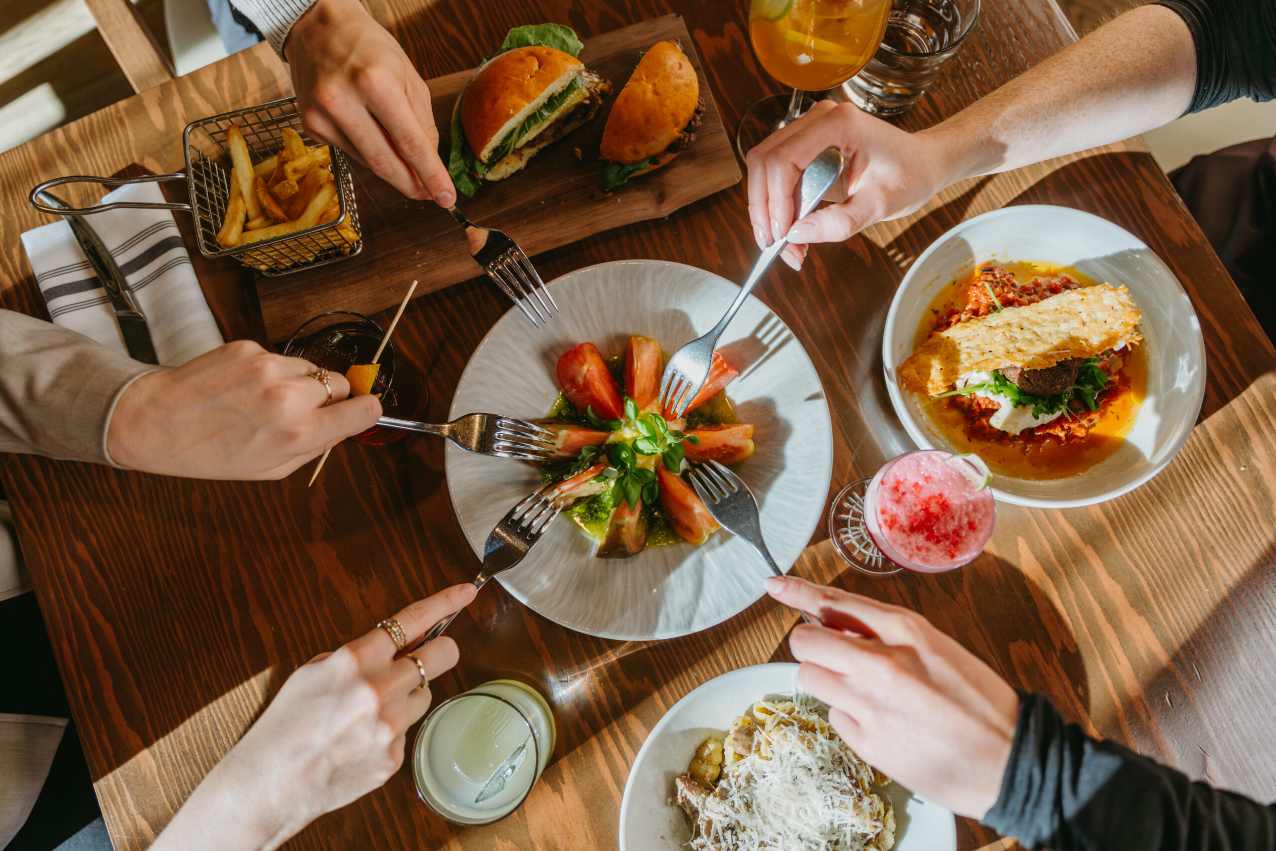 Shared meal at Rhythm & Howl