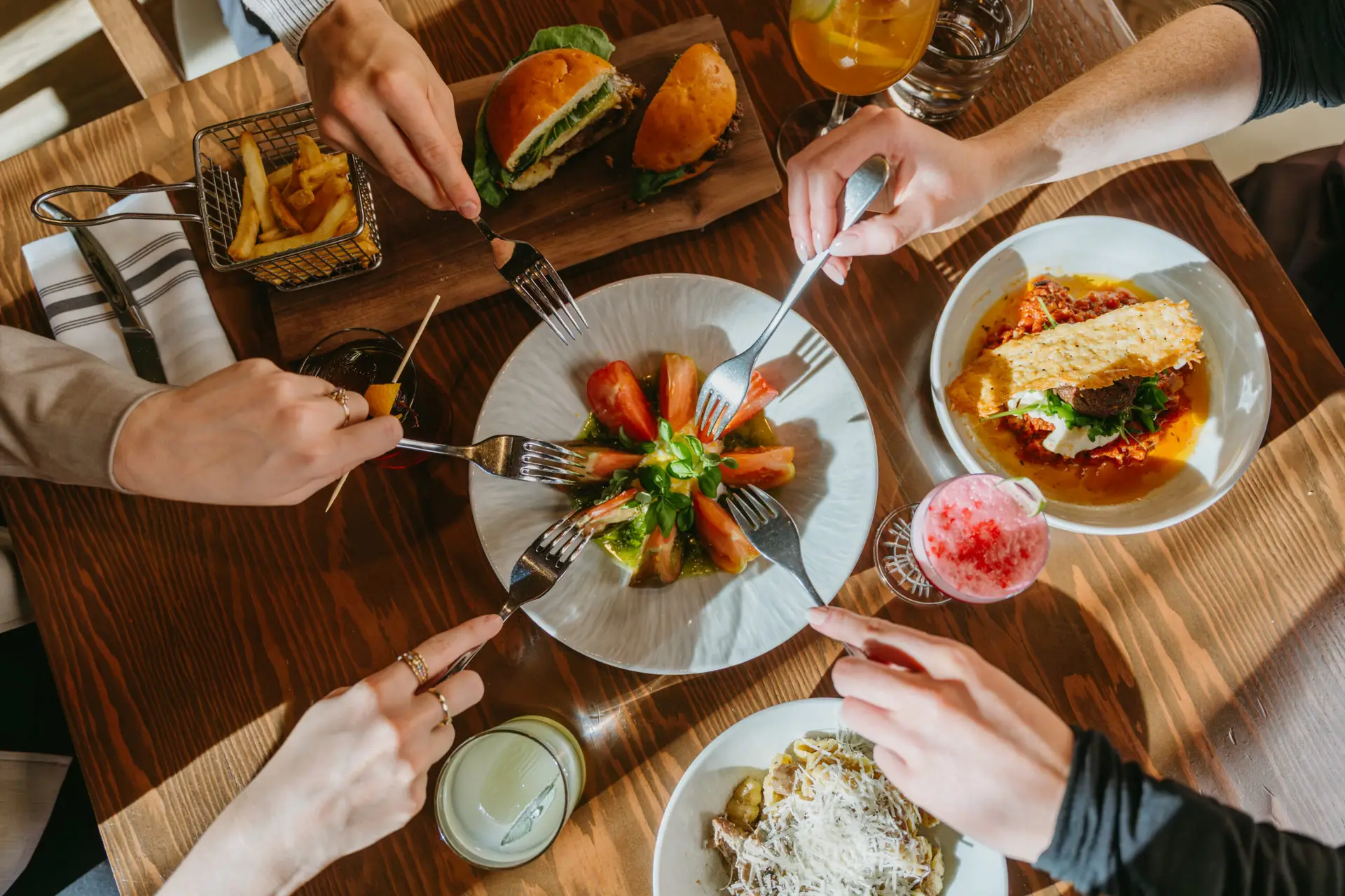 Shared meal at Rhythm & Howl