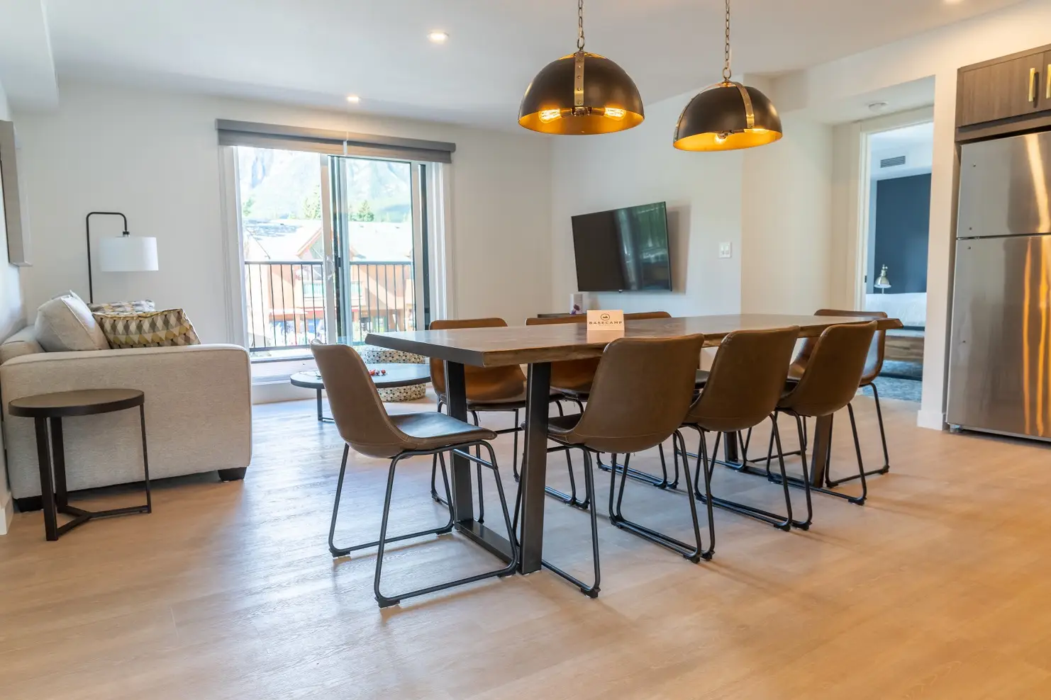 Two bedroom suite dining area at Basecamp Suites Canmore