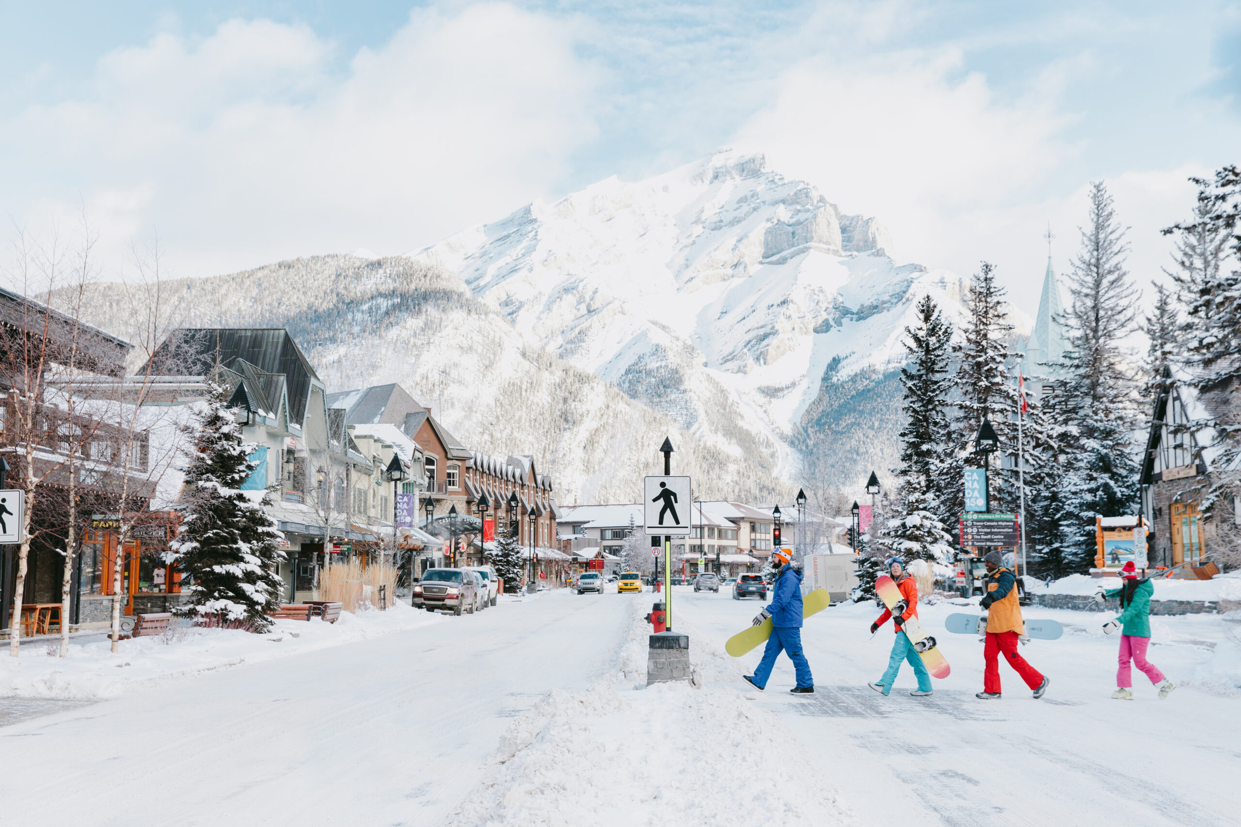 Banff Avenue in Winter