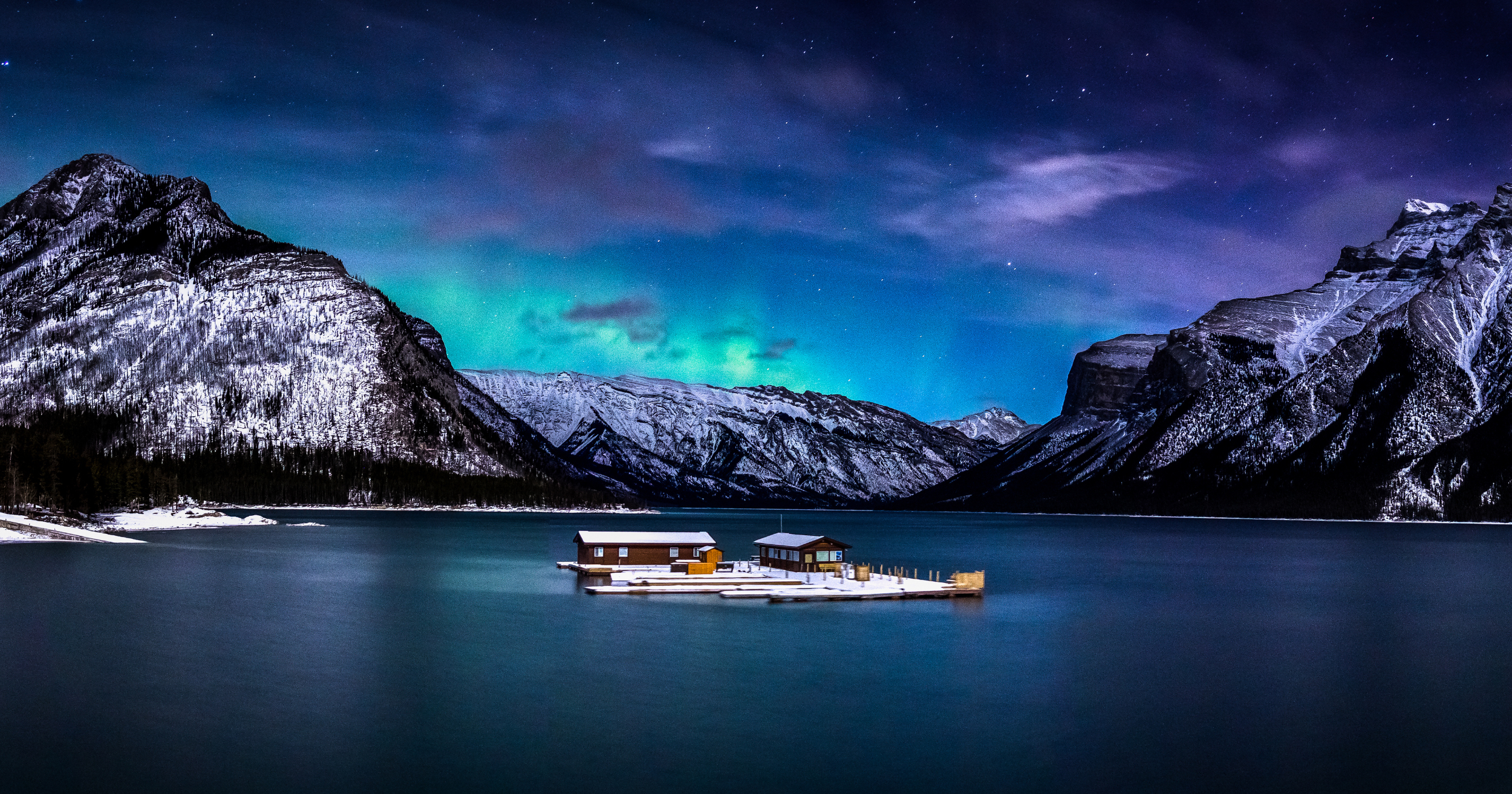 Northern Lights above Lake Minnewanka