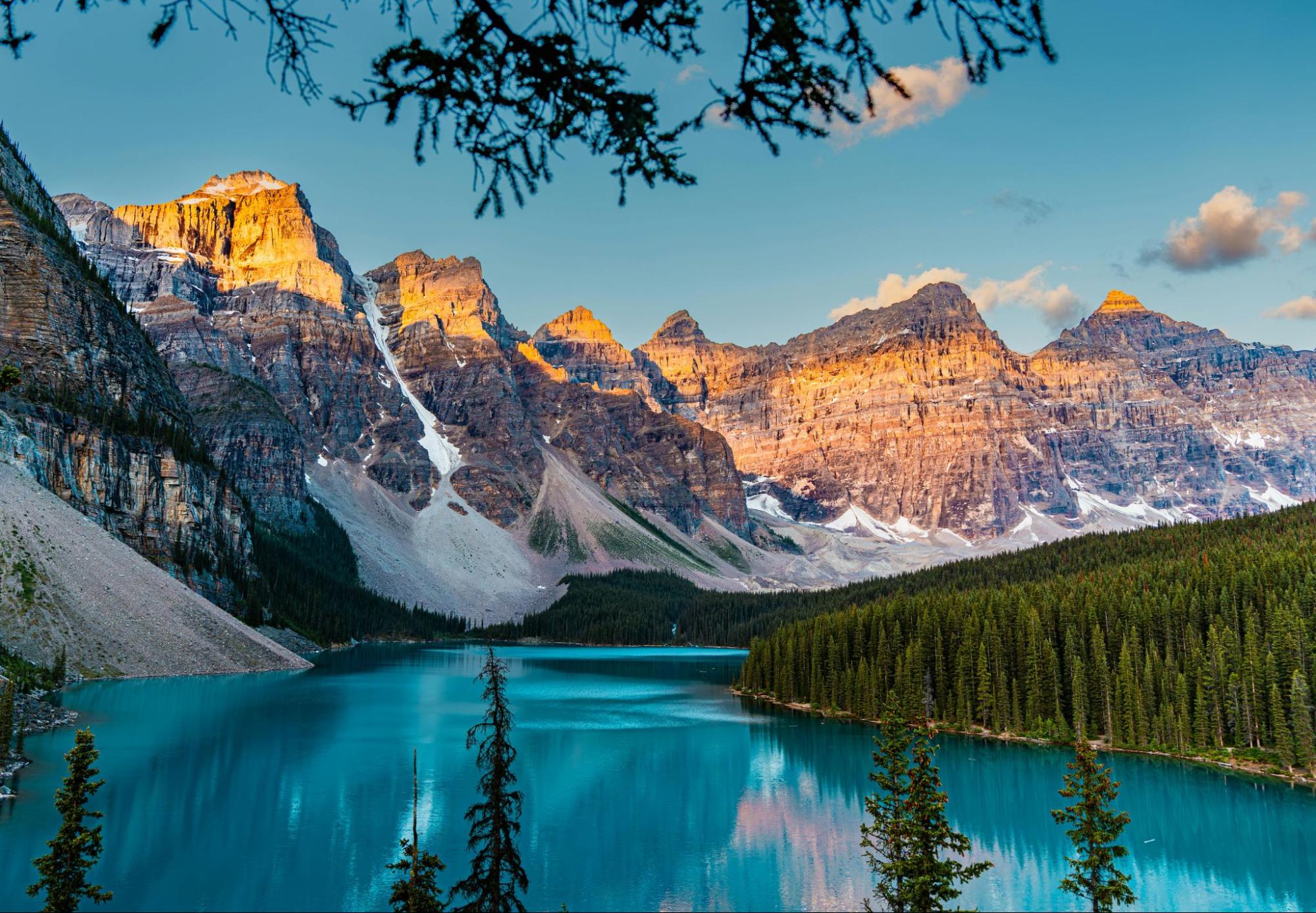 Moraine Lake in Canadian Rockies, part of a 5-day road trip itinerary.