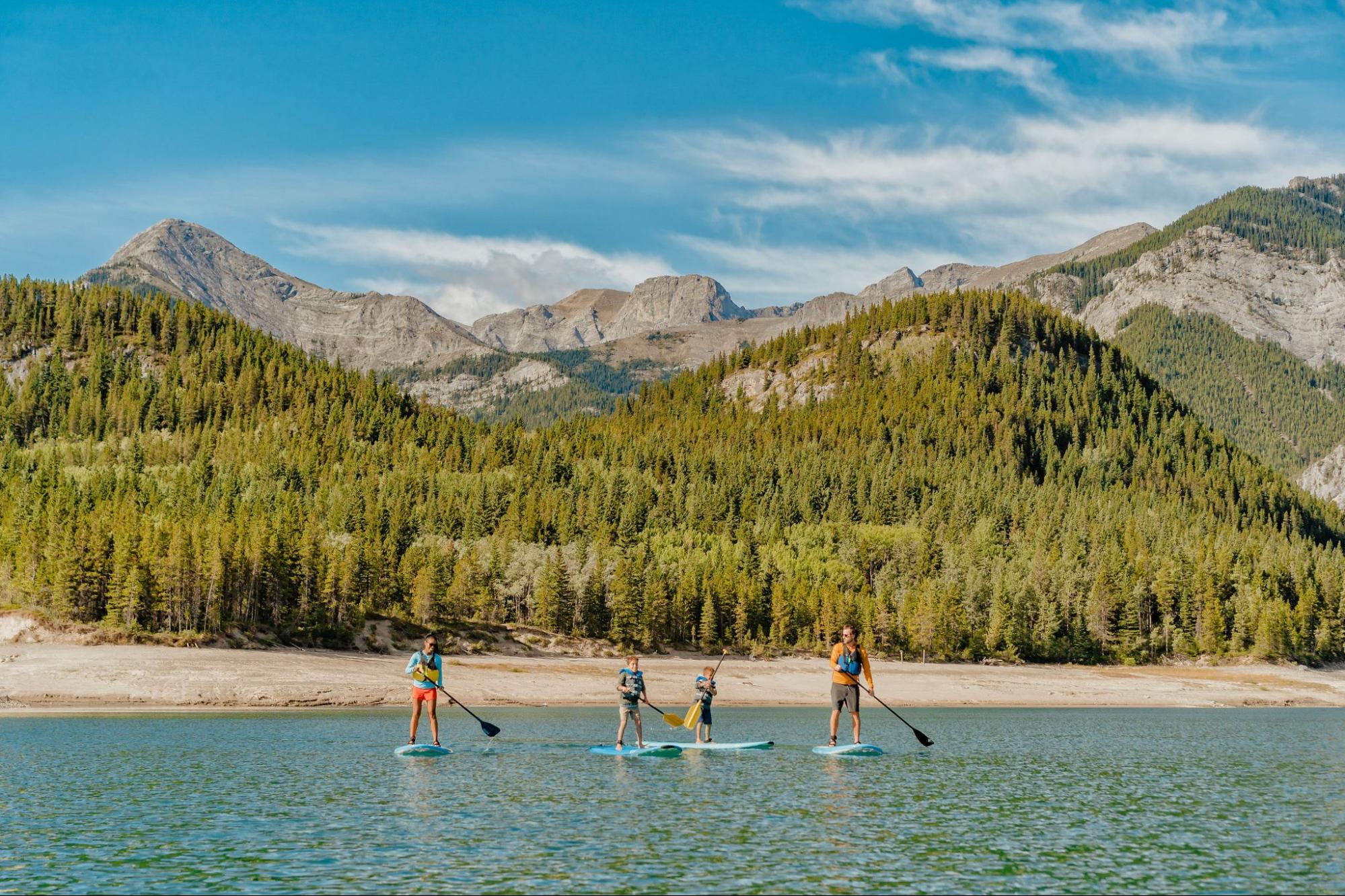 Paddling on Barrier Lake in Kananaskis